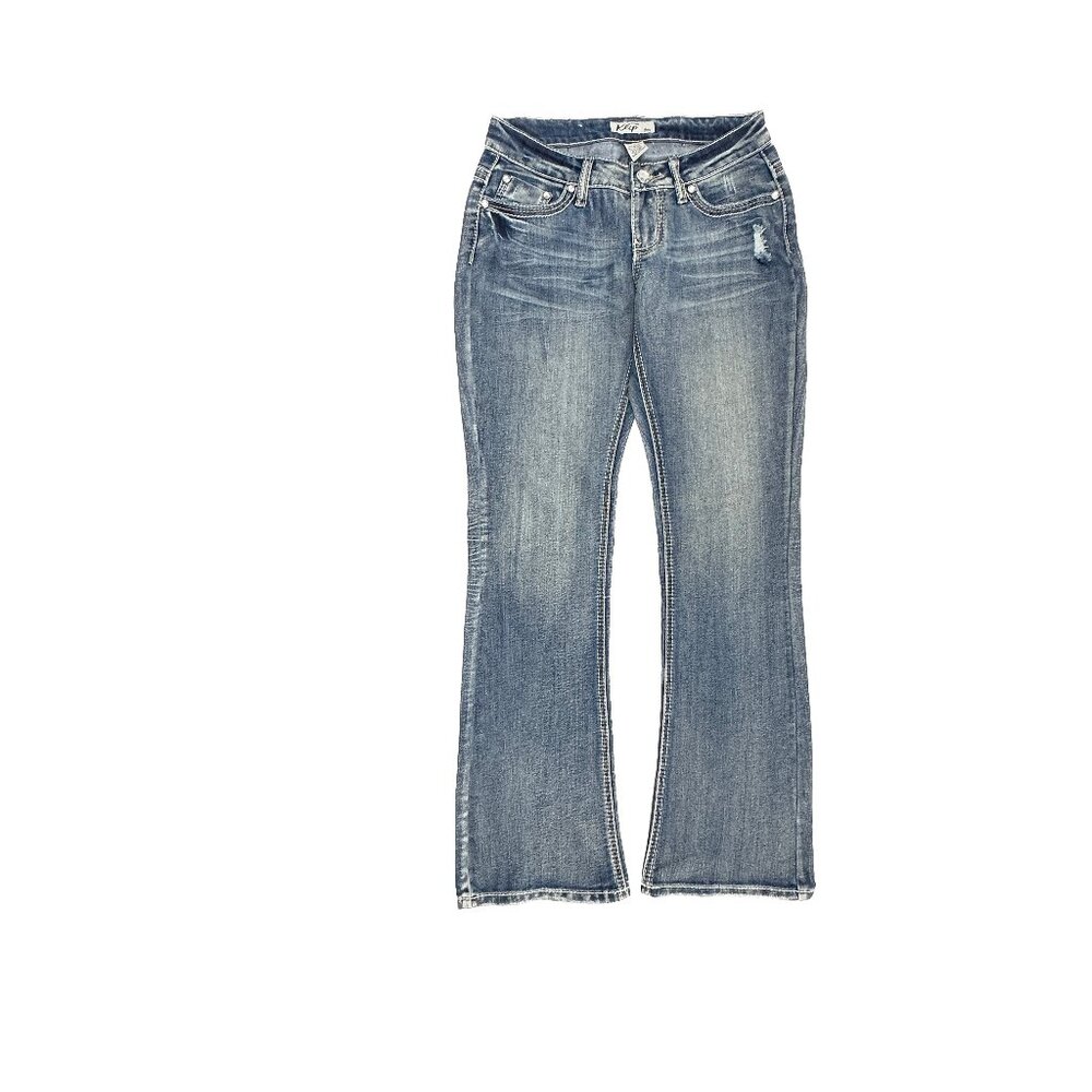Klip‎ Distressed Bootcut Women's size 5 Dark Wash Blue Denim Jeans